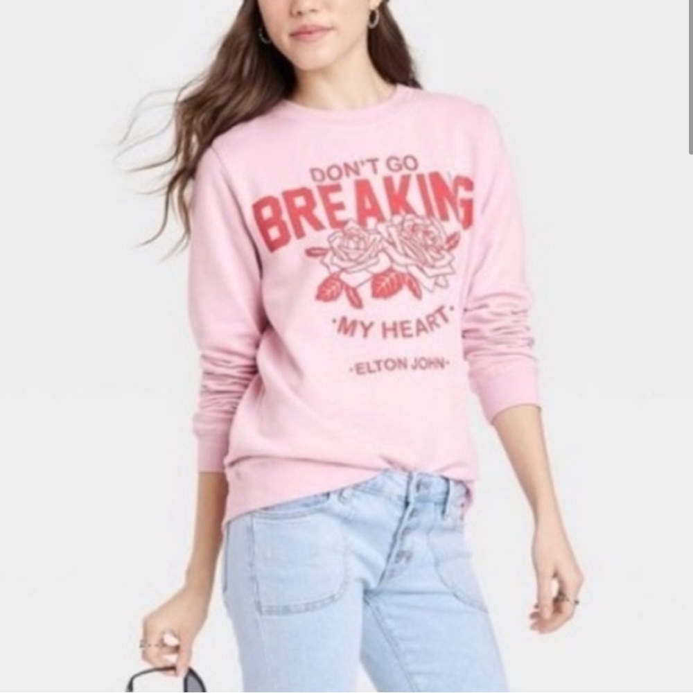 Elton John Don’t Go Breaking My Heart Pink Sweatshirt - Picture 4 of 4